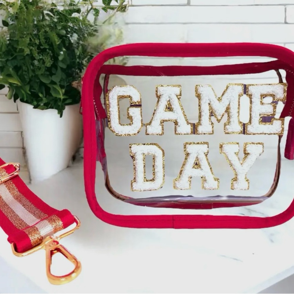 NWT Red ‘Game Day’ Clear Stadium Approved Crossbody Bag with Strap